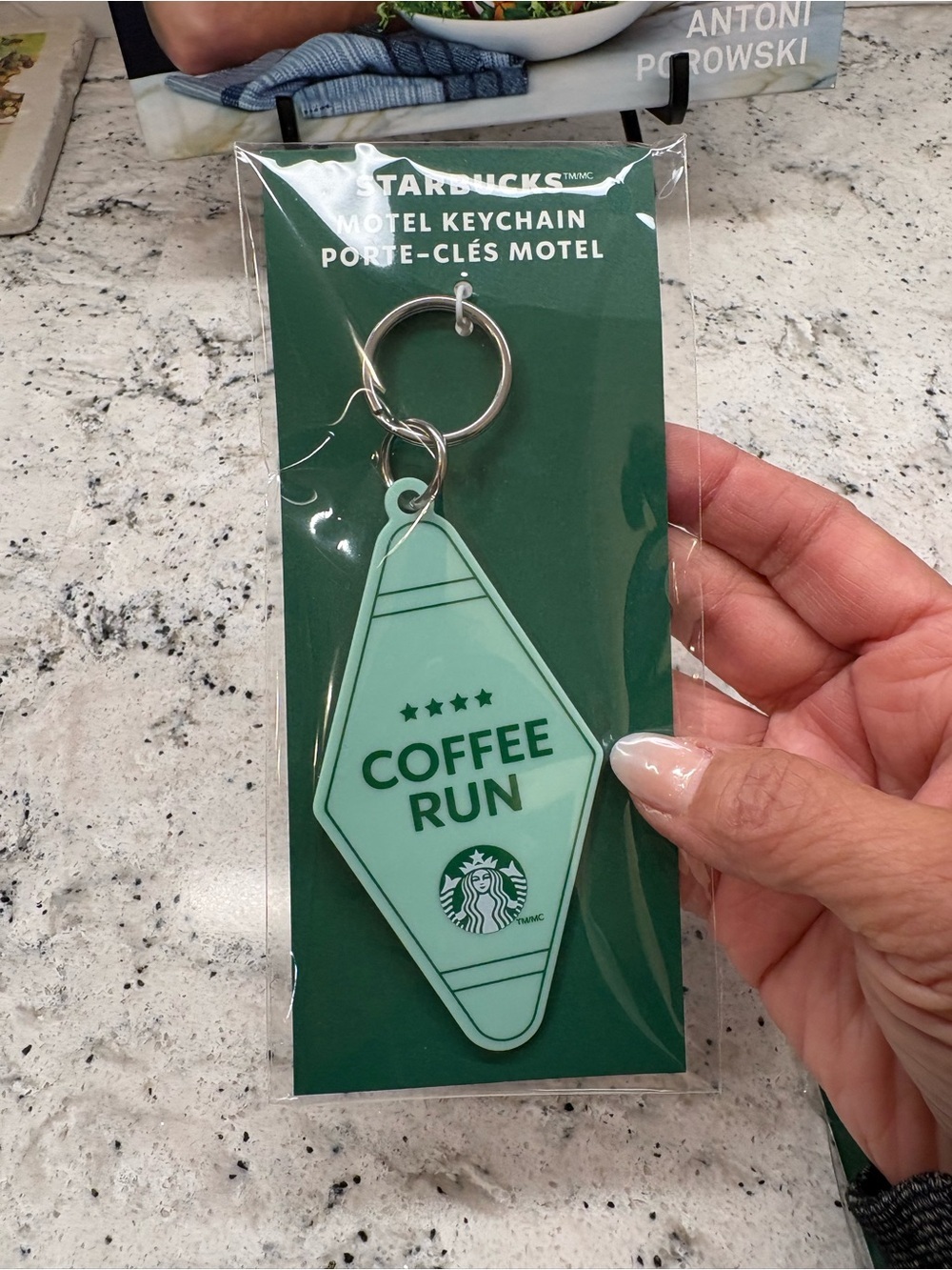 STARBUCKS. MOTEL KEYCHAIN. COFFEE RUN. New. NWT.